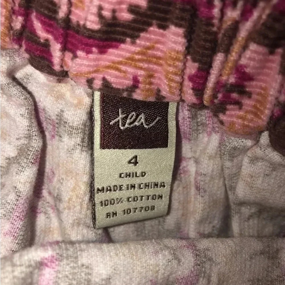 TEA COLLECTION Girls Pink Brown Floral Tiered Corduroy Skirt Sz 4 Modest No Slit - Picture 2 of 2